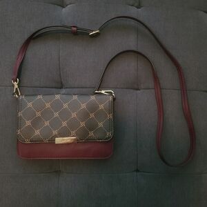 Nine West Bag Burgundy/Maroon, Dark Brown, and Gold